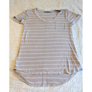 Women’s prAna Short Sleeve Striped T-Shirt Size XS - Gray